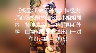 《极品CD魔手外购》神级大师商场极限抄底多位小姐姐裙内，各种透网丁字内裤阴毛外露，白裙骚女无奶罩出门一对车灯清晰可见 (6)